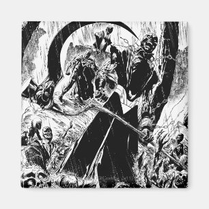 Schwarze Laternen-Korps-Platte - Schwarzweiss Magnet