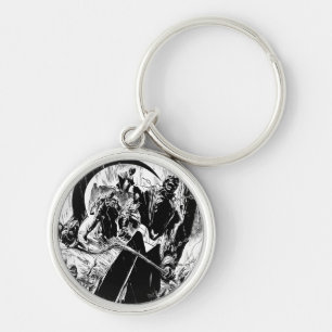 Schwarze Laternen-Korps-Platte - Schwarzweiss Schlüsselanhänger