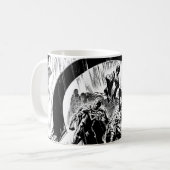 Schwarze Laternenkorps - Schwarzweiß Kaffeetasse (Vorderseite Links)