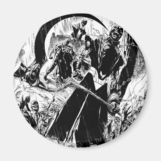 Schwarze Laternenkorps - Schwarzweiß Magnet (Vorne)