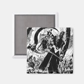 Schwarze Laternenkorps - Schwarzweiß Magnet (Vorderseite/Rückseite)