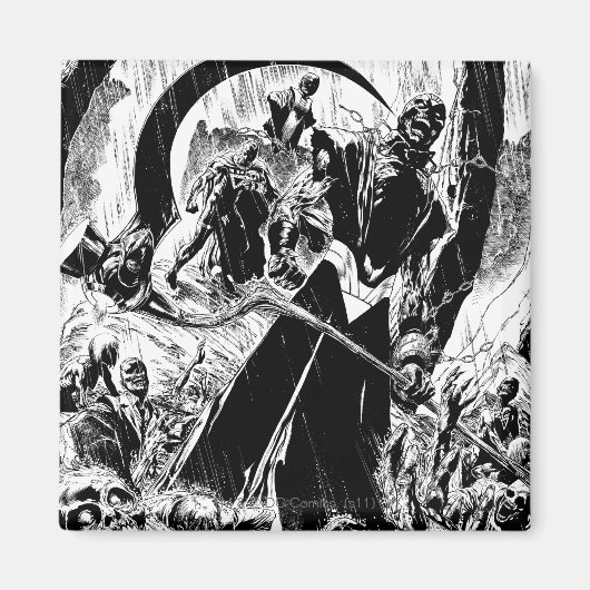 Schwarze Laternenkorps - Schwarzweiß Magnet (Vorne)