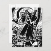 Schwarze Laternenkorps - Schwarzweiß Postkarte (Vorne/Hinten)