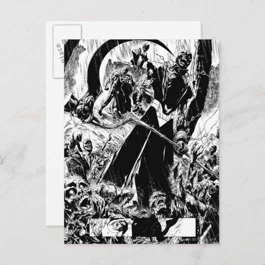 Schwarze Laternenkorps - Schwarzweiß Postkarte (Vorne/Hinten)