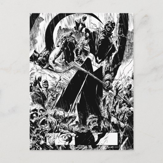 Schwarze Laternenkorps - Schwarzweiß Postkarte (Vorderseite)