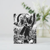 Schwarze Laternenkorps - Schwarzweiß Postkarte (Stehend Vorderseite)