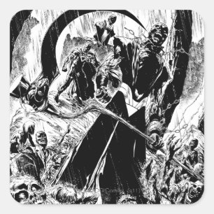 Schwarze Laternenkorps - Schwarzweiß Quadratischer Aufkleber