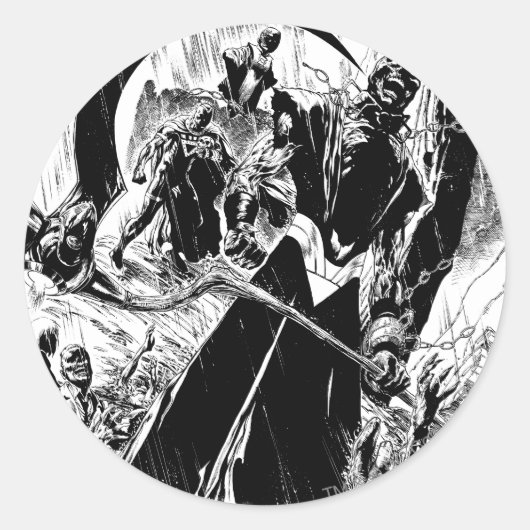 Schwarze Laternenkorps - Schwarzweiß Runder Aufkleber (Vorderseite)