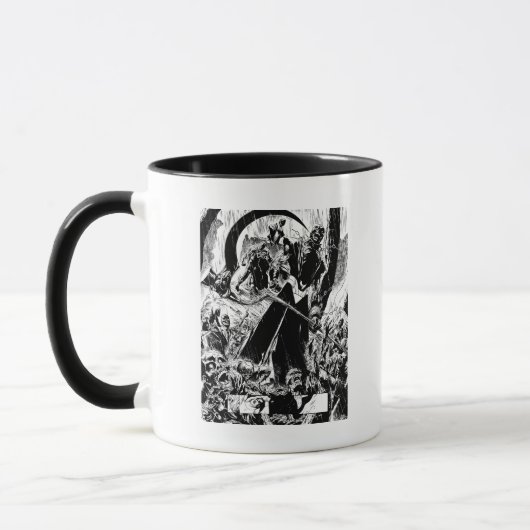 Schwarze Laternenkorps - Schwarzweiß Tasse (Links)