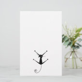 Schwarze launische Miezekatze 10 Briefpapier (Stehend Vorderseite)