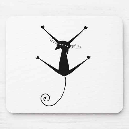 Schwarze launische Miezekatze 10 Mousepad (Vorne)