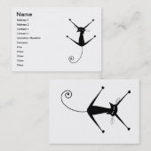 Schwarze launische Miezekatze 10 Visitenkarte (Vorne/Hinten)