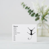 Schwarze launische Miezekatze 10 Visitenkarte (Stehend Vorderseite)