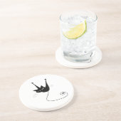 Schwarze launische Miezekatze 1 Getränkeuntersetzer (Seite)