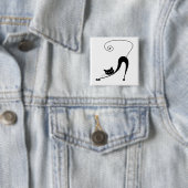Schwarze launische Miezekatze 2 Button (Beispiel)