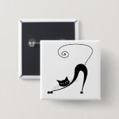 Schwarze launische Miezekatze 2 Button (Vorne & Hinten)