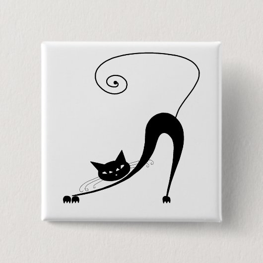 Schwarze launische Miezekatze 2 Button (Vorderseite)