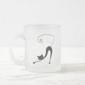 Schwarze launische Miezekatze 2 Mattglastasse (Links)