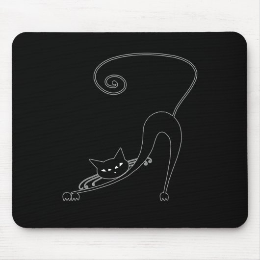 Schwarze launische Miezekatze 2 Mousepad (Vorne)