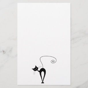 Schwarze launische Miezekatze 3 Briefpapier