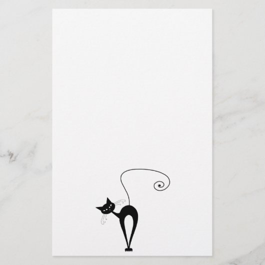 Schwarze launische Miezekatze 3 Briefpapier (Vorderseite)