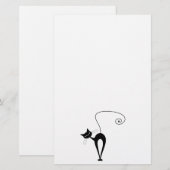 Schwarze launische Miezekatze 3 Briefpapier (Vorne/Hinten)