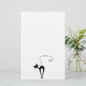 Schwarze launische Miezekatze 3 Briefpapier (Stehend Vorderseite)