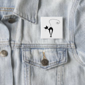 Schwarze launische Miezekatze 3 Button (Beispiel)