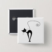 Schwarze launische Miezekatze 3 Button (Vorne & Hinten)