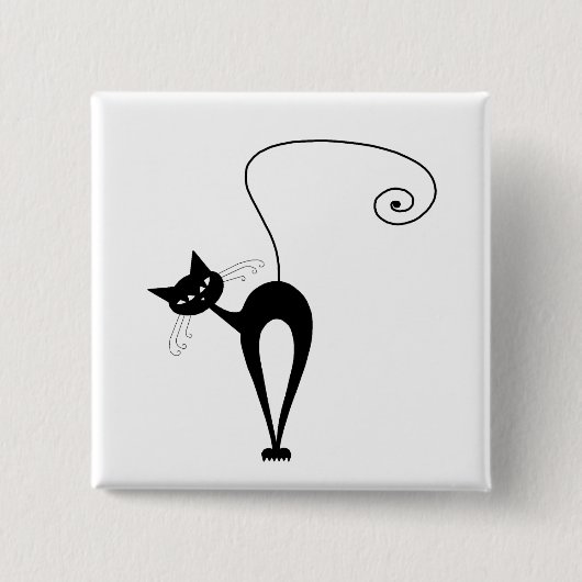 Schwarze launische Miezekatze 3 Button (Vorderseite)