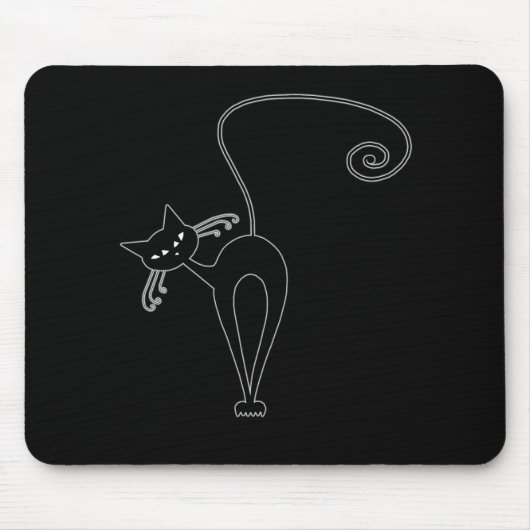 Schwarze launische Miezekatze 3 Mousepad (Vorne)