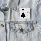 Schwarze launische Miezekatze 4 Button (Beispiel)
