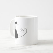 Schwarze launische Miezekatze 4 Kaffeetasse (Vorderseite Links)