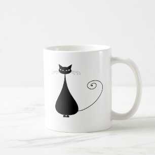 Schwarze launische Miezekatze 4 Kaffeetasse