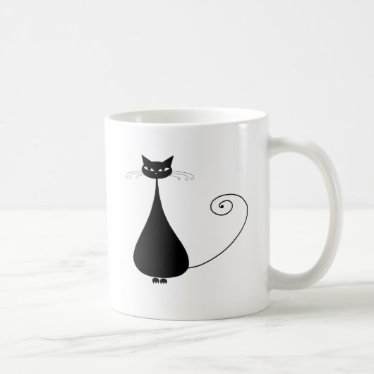 Schwarze launische Miezekatze 4 Kaffeetasse (Rechts)