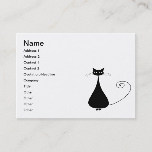 Schwarze launische Miezekatze 4 Visitenkarte (Vorderseite)