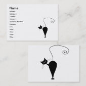 Schwarze launische Miezekatze 5 Visitenkarte (Vorne/Hinten)
