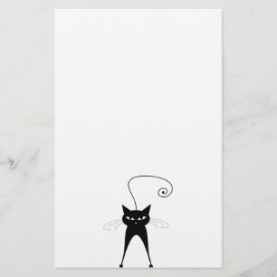 Schwarze launische Miezekatze 6 Briefpapier