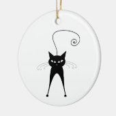 Schwarze launische Miezekatze 6 Keramikornament (Links)