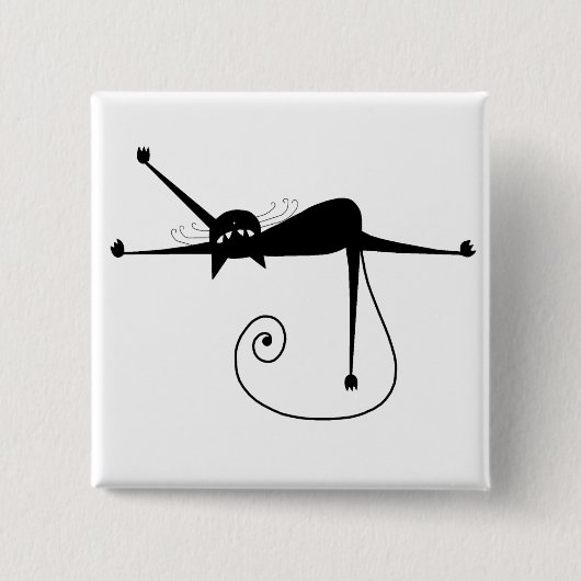 Schwarze launische Miezekatze 7 Button (Vorderseite)