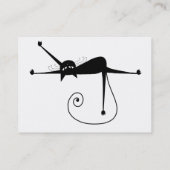 Schwarze launische Miezekatze 7 Visitenkarte (Rückseite)