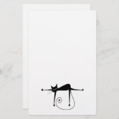 Schwarze launische Miezekatze 8 Briefpapier (Vorne/Hinten)