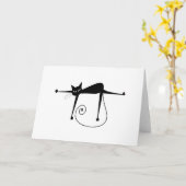 Schwarze launische Miezekatze 8 Karte (Gelbe Blume)