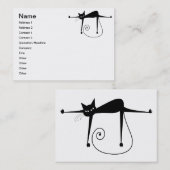 Schwarze launische Miezekatze 8 Visitenkarte (Vorne/Hinten)