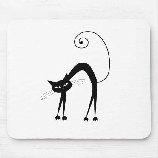 Schwarze launische Miezekatze 9 Mousepad (Vorne)