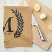 Schwarze Laurels - Personalisiert Geschirrtuch (Viertel Falte)