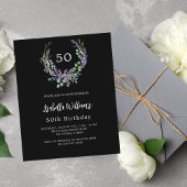 Schwarze Lavendel-Broschüren zum Geburtstag Einlad