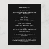 Schwarze Lavendel Foto Beerdigung Programm (Rückseite)