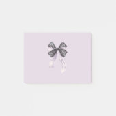 Schwarze Lavendel-Schleife Post-it Klebezettel (Vorderseite)