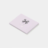 Schwarze Lavendel-Schleife Post-it Klebezettel (angewinkelt)